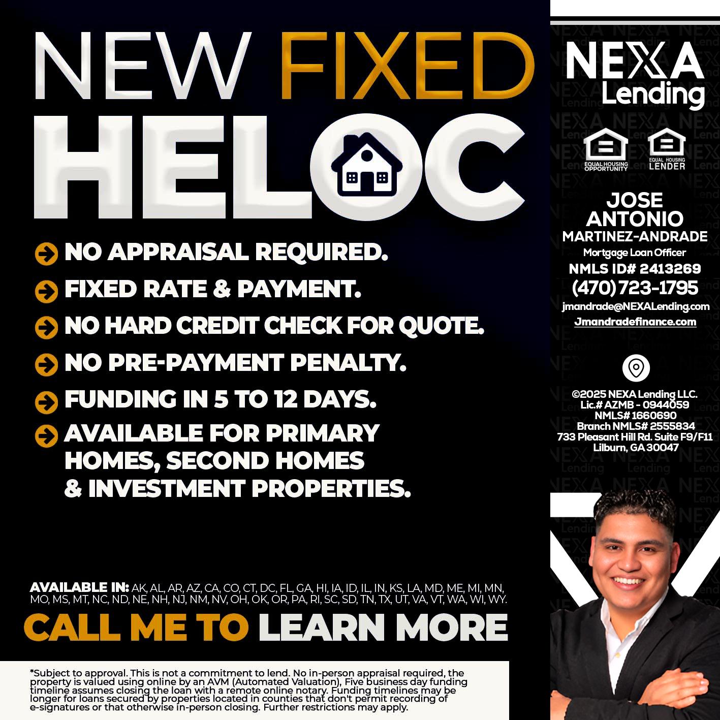 HELOC - Jose Antonio Martinez-Andrade -Mortgage Loan Officer