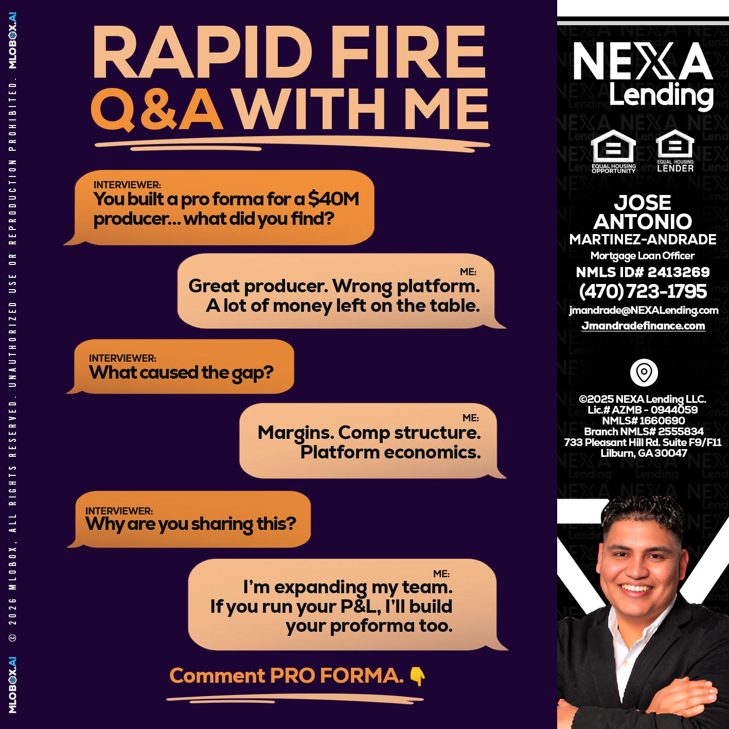 RAPID FIRE - Jose Antonio Martinez-Andrade -Mortgage Loan Officer