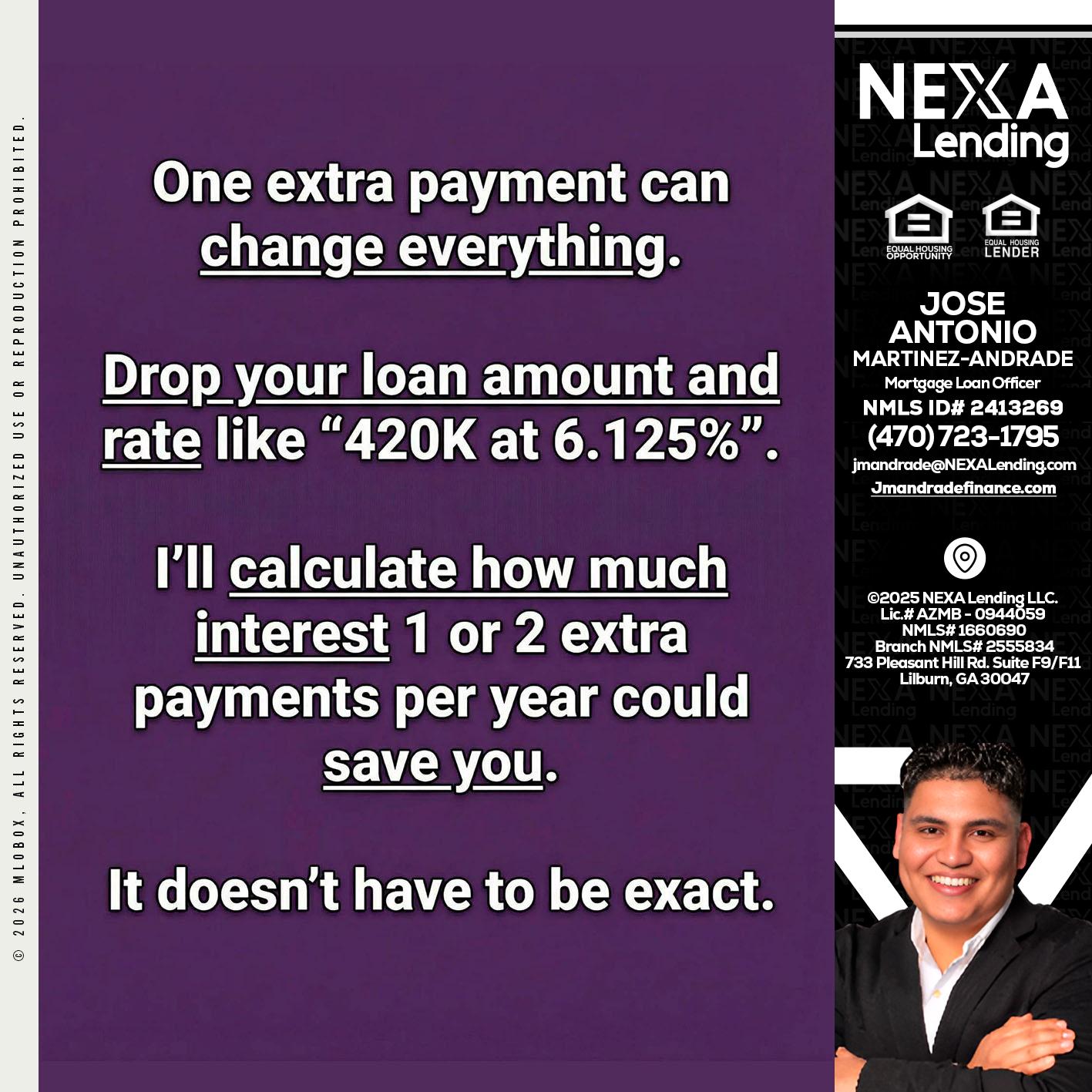 ONE EXTRA - Jose Antonio Martinez-Andrade -Mortgage Loan Officer