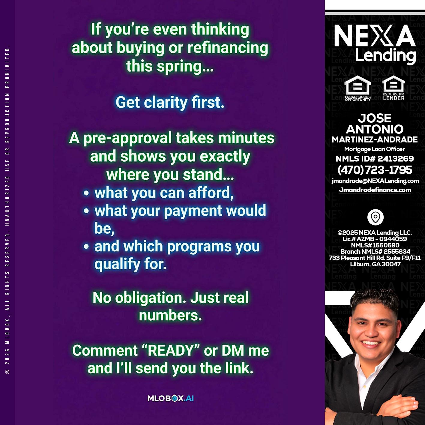 IF YOU THINKING - Jose Antonio Martinez-Andrade -Mortgage Loan Officer