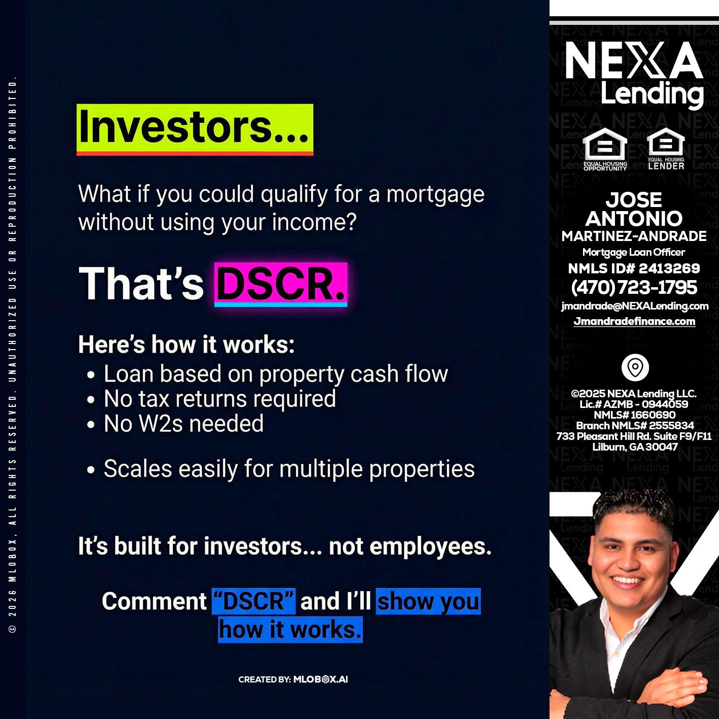 INVESTORS - Jose Antonio Martinez-Andrade -Mortgage Loan Officer