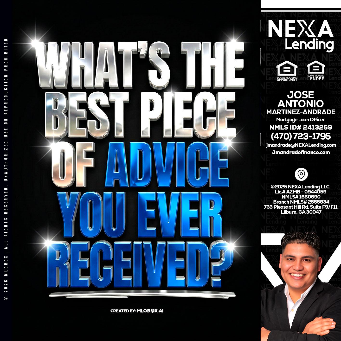 WHATS THE BEST - Jose Antonio Martinez-Andrade -Mortgage Loan Officer