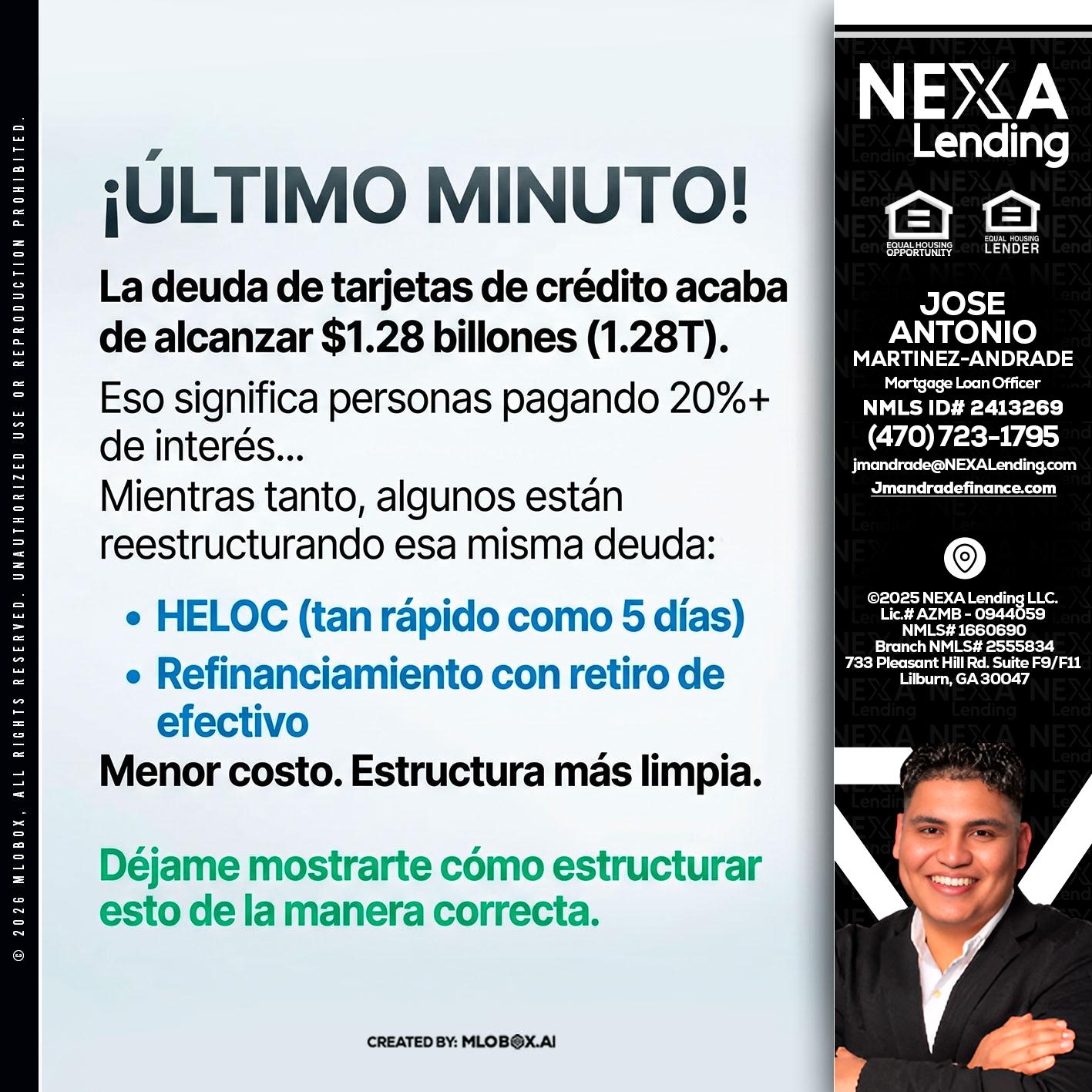 ultimo minuto - Jose Antonio Martinez-Andrade -Mortgage Loan Officer