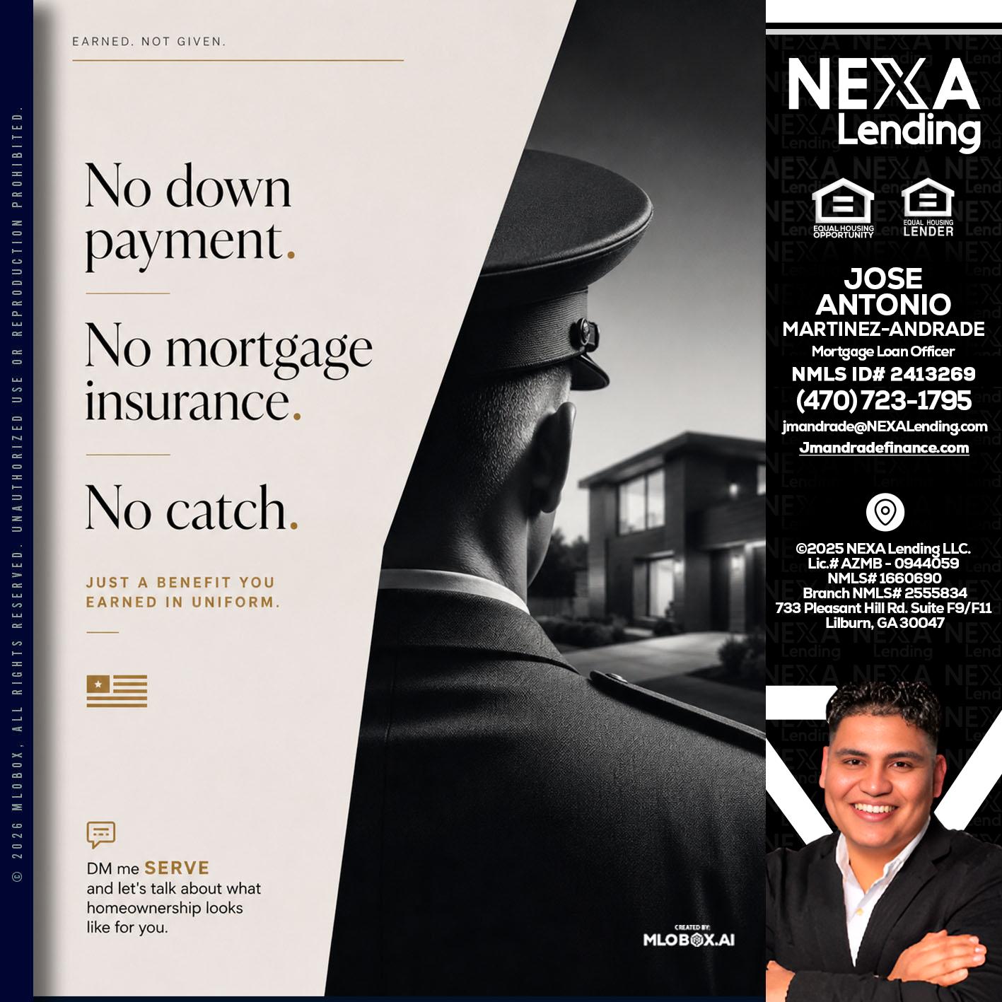 NO DOWN PAYMENT - Jose Antonio Martinez-Andrade -Mortgage Loan Officer