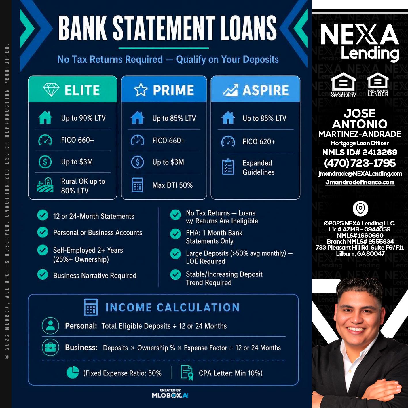 BANK STATEMENT - Jose Antonio Martinez-Andrade -Mortgage Loan Officer