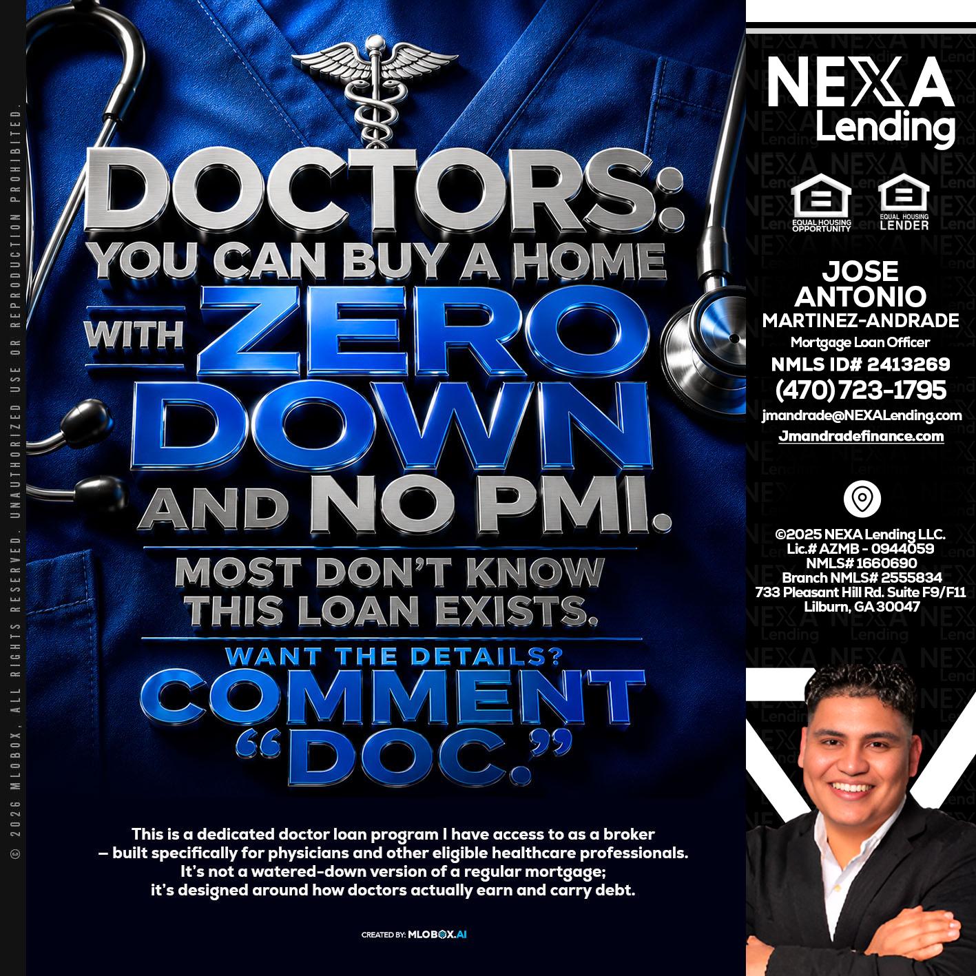 DOCTORS YOU CAN BUY - Jose Antonio Martinez-Andrade -Mortgage Loan Officer