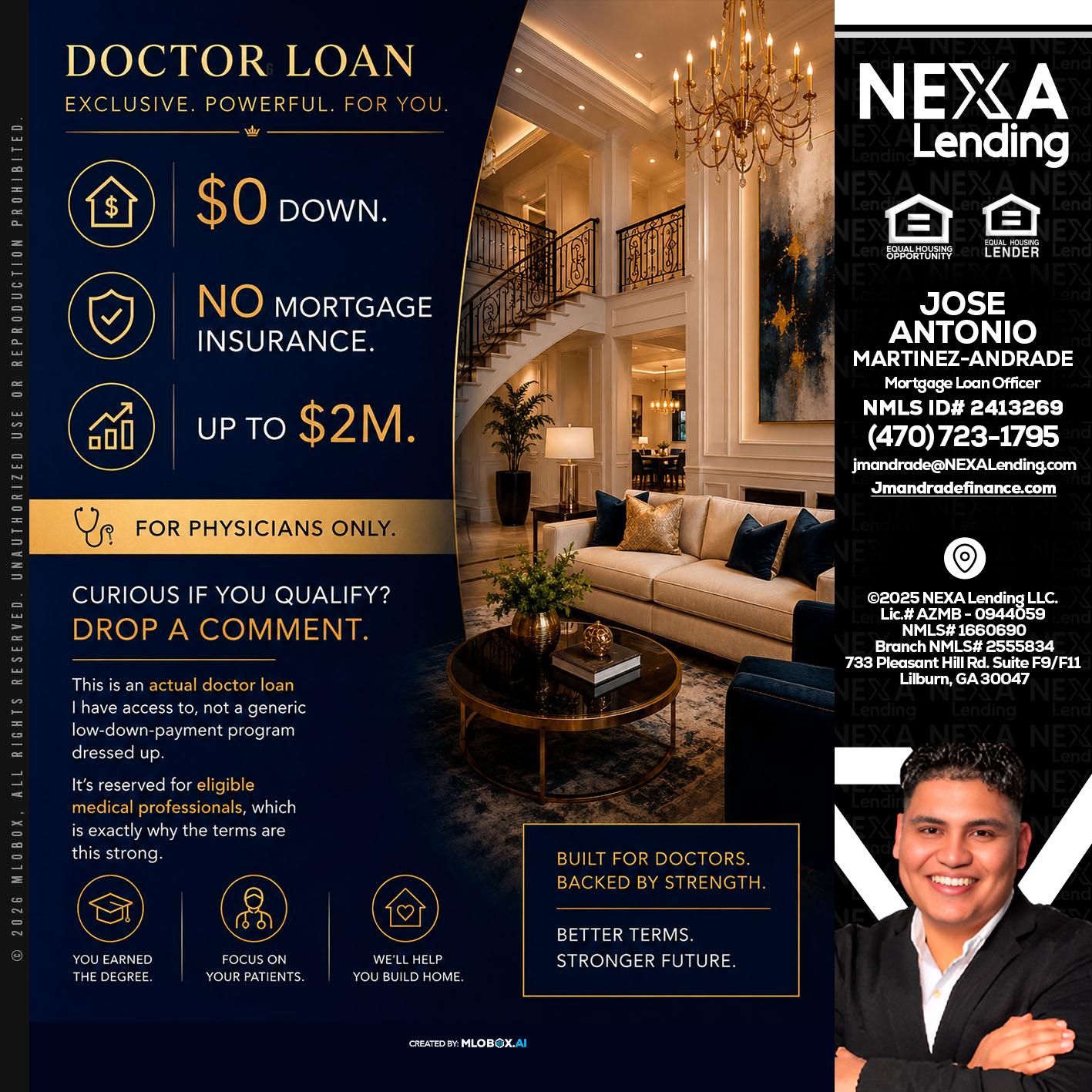 DOCTOR LOANS - Jose Antonio Martinez-Andrade -Mortgage Loan Officer