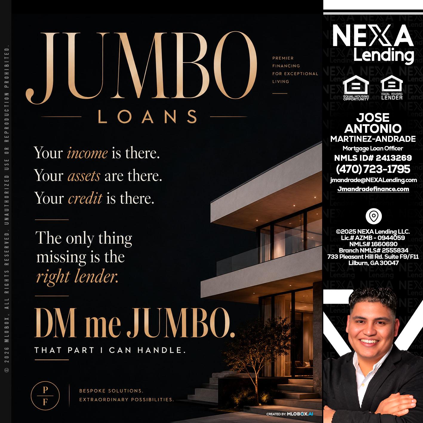 JUMBO LOANS - Jose Antonio Martinez-Andrade -Mortgage Loan Officer