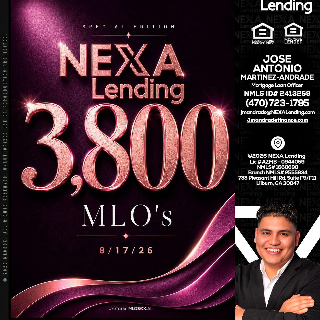 3800 MLOs - Jose Antonio Martinez-Andrade -Mortgage Loan Officer