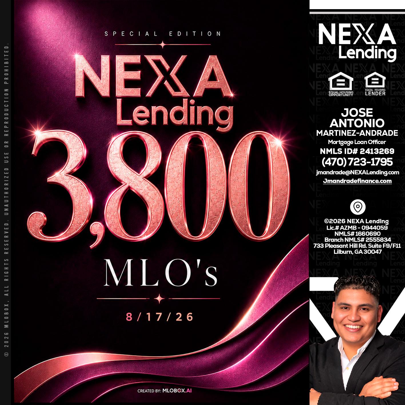 3800 MLOs - Jose Antonio Martinez-Andrade -Mortgage Loan Officer