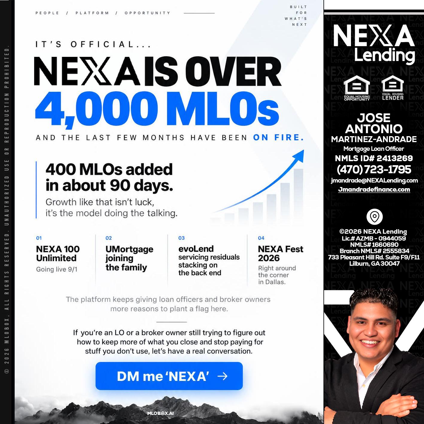 NEXA IS OVER 4000 MLOs - Jose Antonio Martinez-Andrade -Mortgage Loan Officer