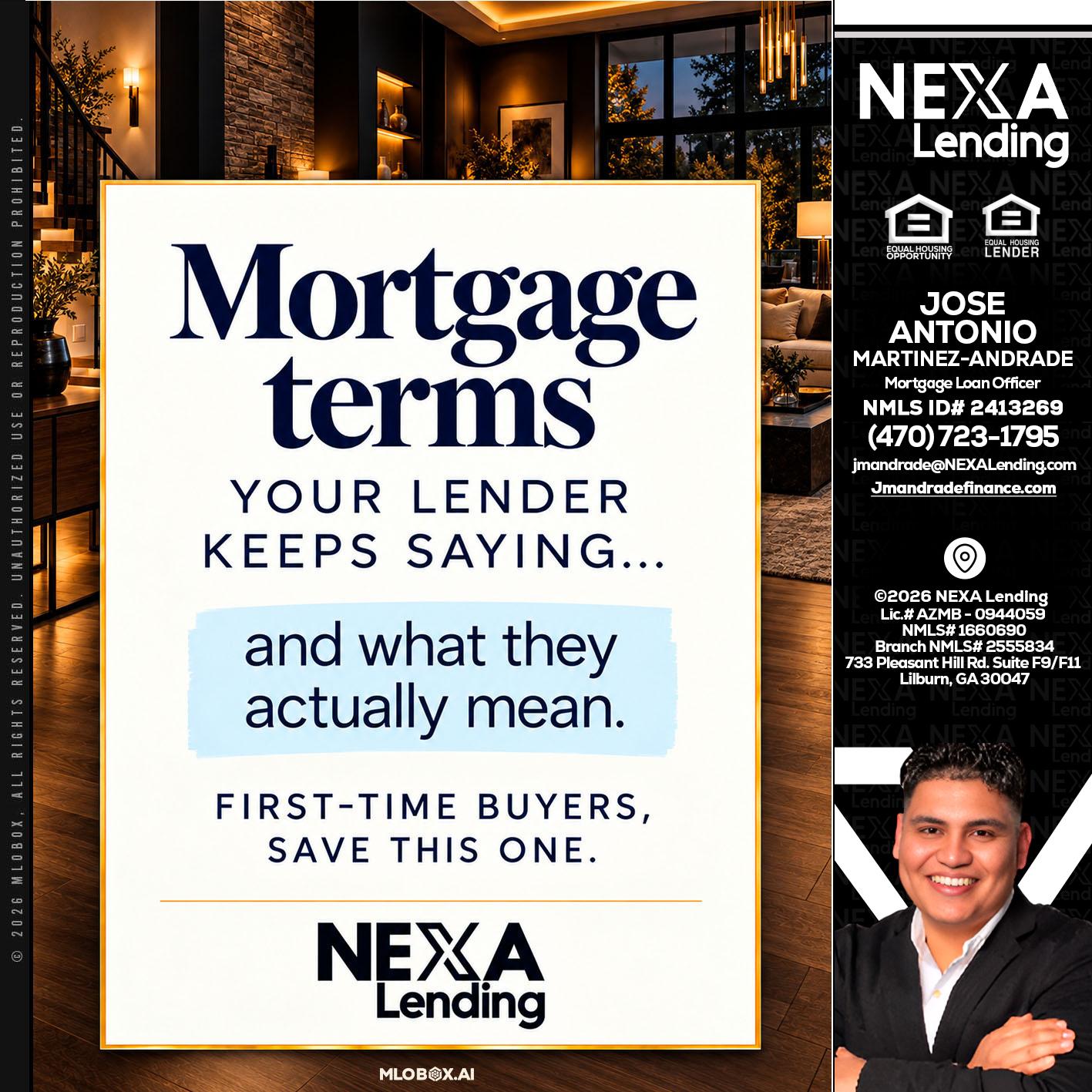 mortgage terms - Jose Antonio Martinez-Andrade -Mortgage Loan Officer